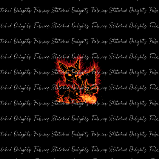 Poke Silhouettes Eevee Fire Evolutions Panel