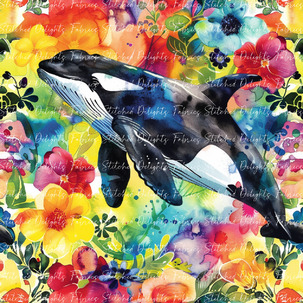 Floral Animals Killer Whale 3