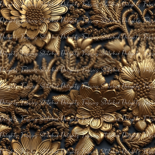 3D Flowers Gold 3