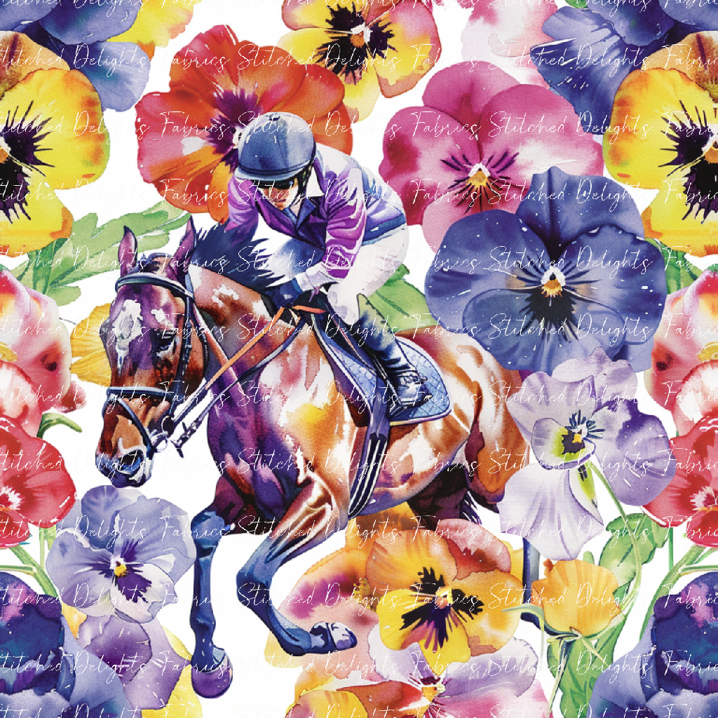 Floral Animals Race Horse