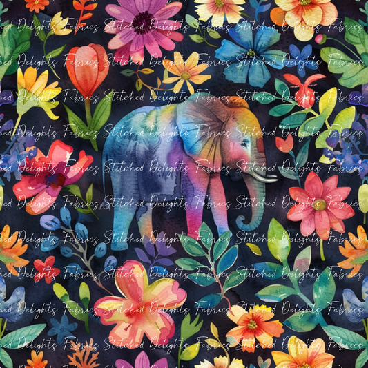 Floral Animals Elephants 2