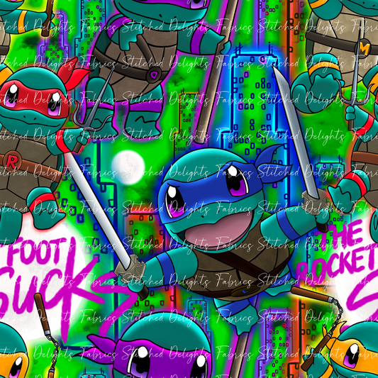 Ninja Squirtles Rocket Foot Sucks Neon Green Colour