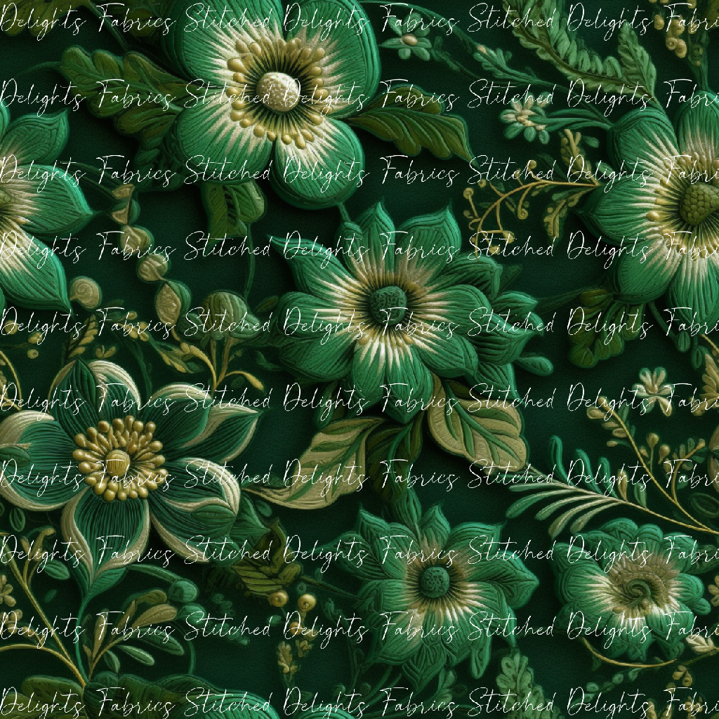 3D Flowers Green 1