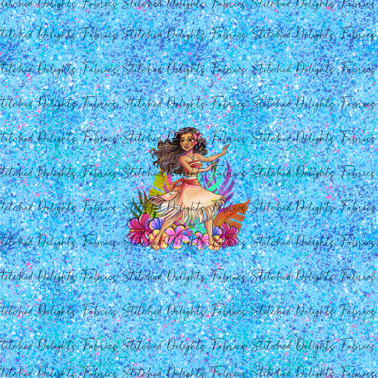 Moana 2 Sparkling Sea Moana Dancing Floral Panel