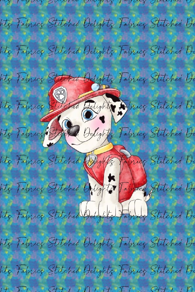 Watercolour Paw Patrol Marshall Blanket Panels