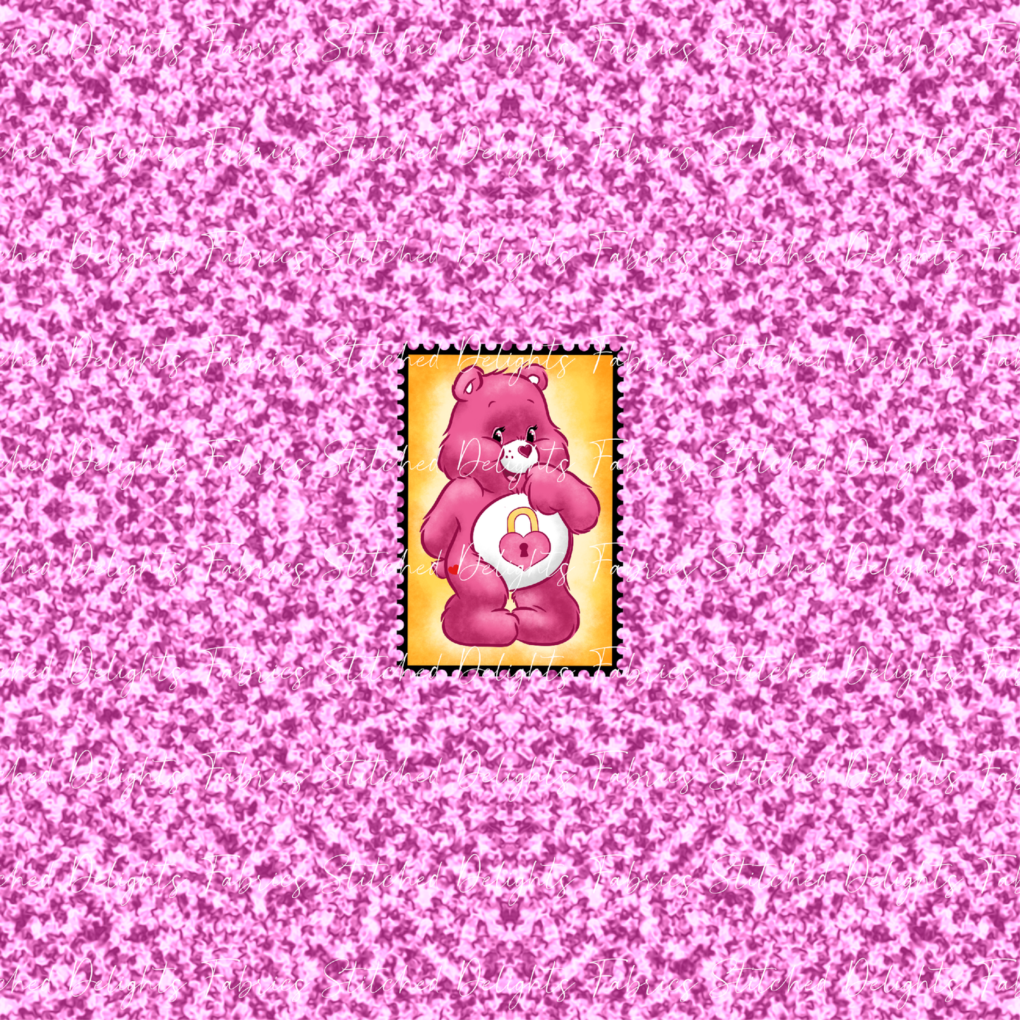 Care Bear Stamps Secret Bear Pink Glitter Panel