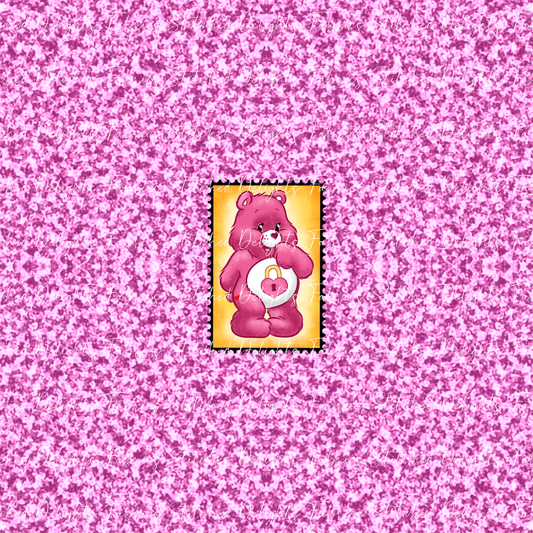 Care Bear Stamps Secret Bear Pink Glitter Panel