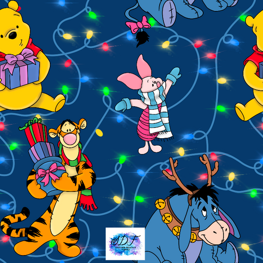 Christmas Pooh Lights Blue