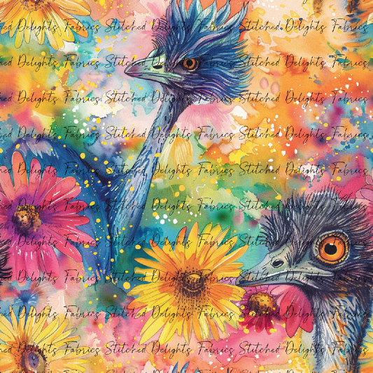 Floral Animals Emu