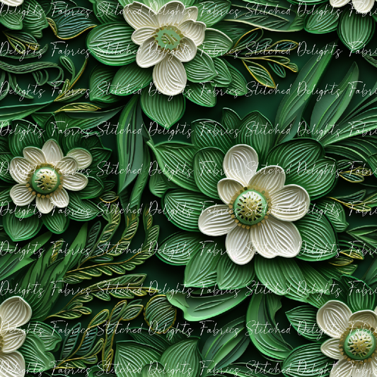 3D Flowers Green 2