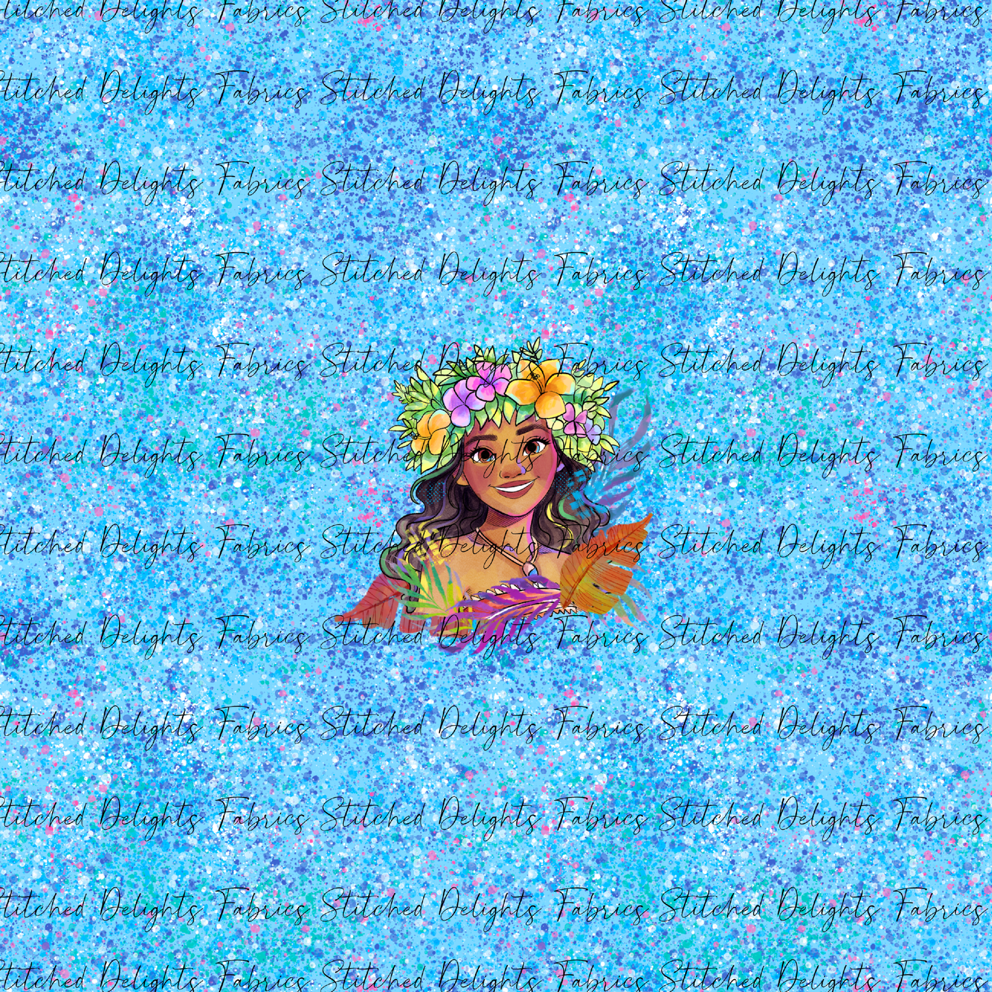 Moana 2 Sparkling Sea Moana Floral Panel