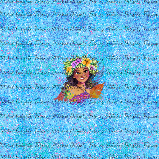 Moana 2 Sparkling Sea Moana Floral Panel