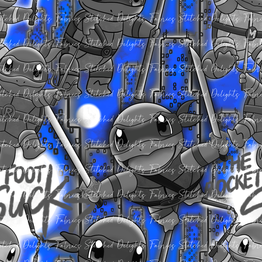 Ninja Squirtles Rocket Foot Sucks Neon Blue