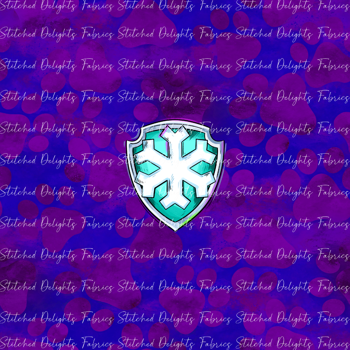 Mighty Pups Blue Purple Ice Badge Panel