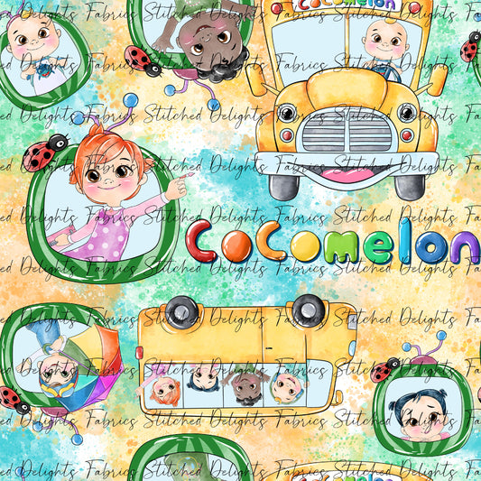 Watercolour Cocomelon Bus Rides