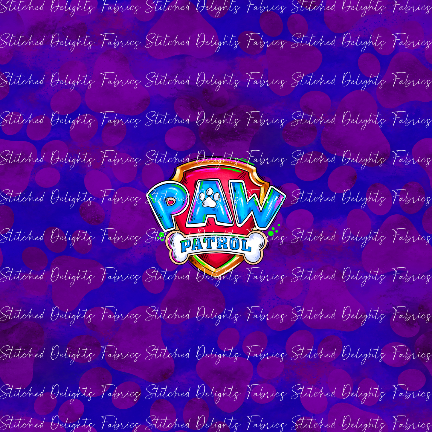 Mighty Pups Blue Purple Logo Panel