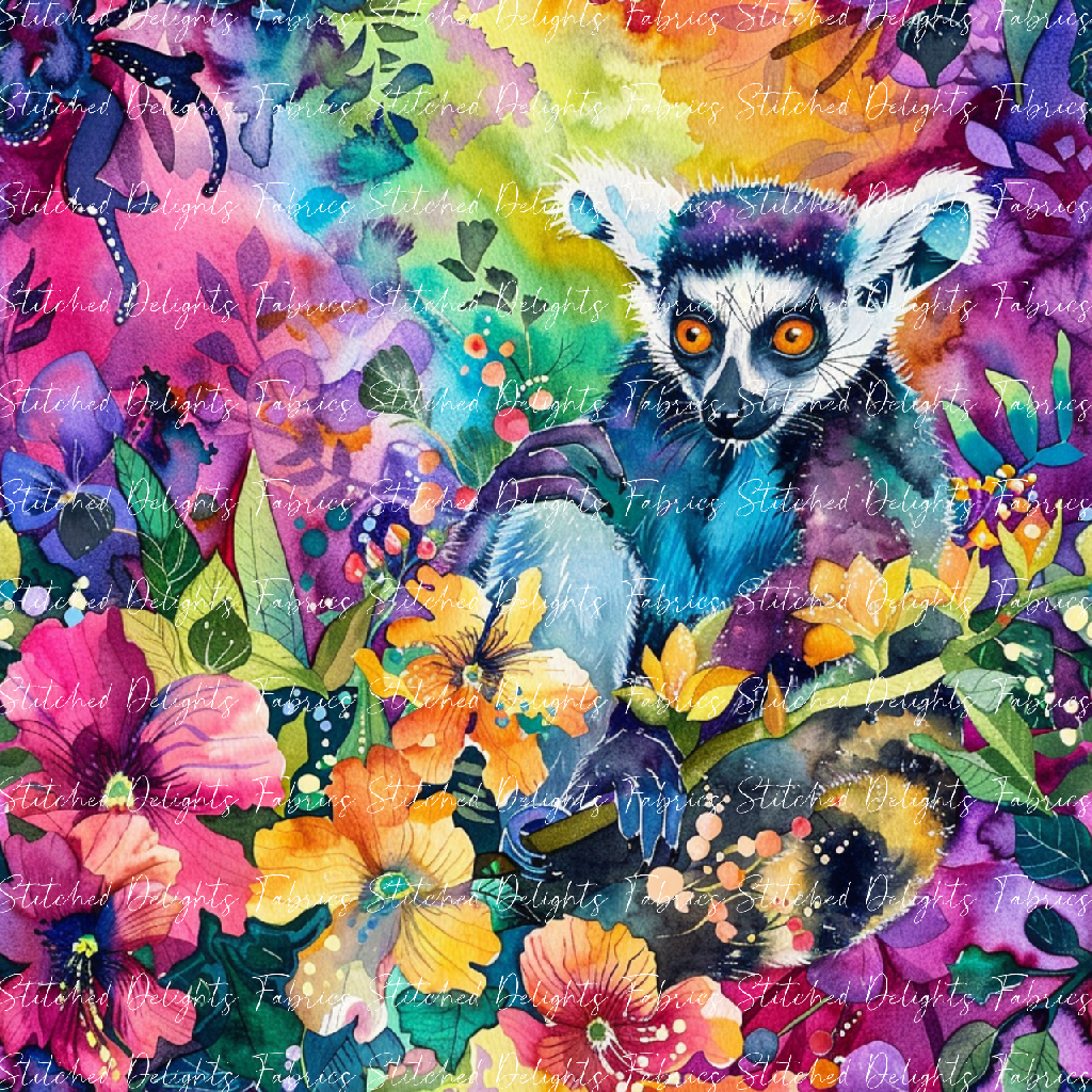 Floral Animals Lemur