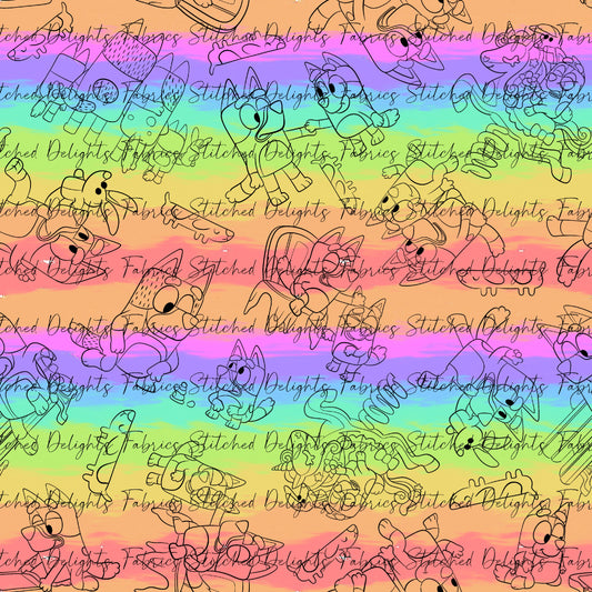 Bingo Rainbow Unicorns Outlines