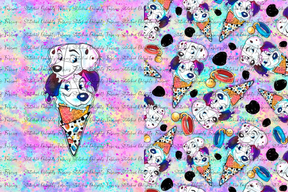 Spotty Dogs Icecreams Blanket Panels