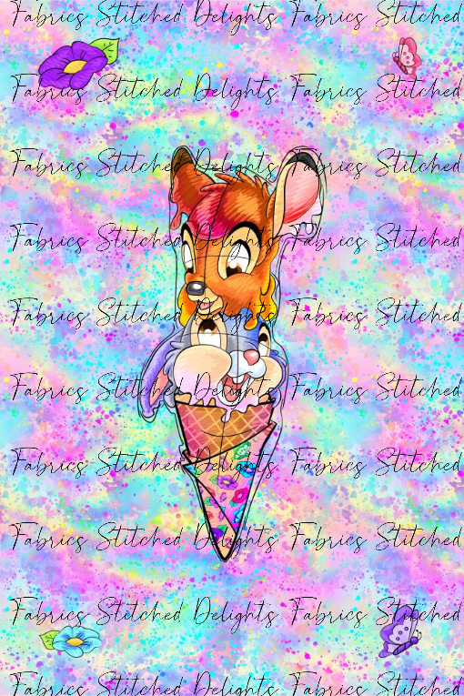 Deer Friends Icecream Blanket Panels