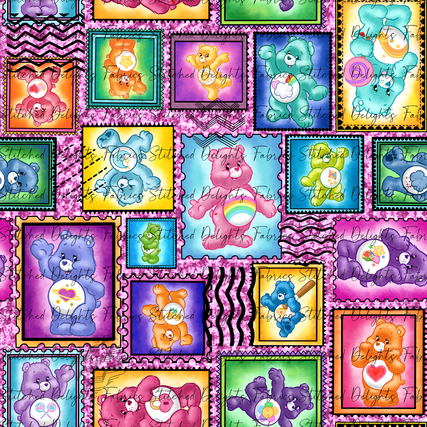 Care Bears Stamps Pink Glitter