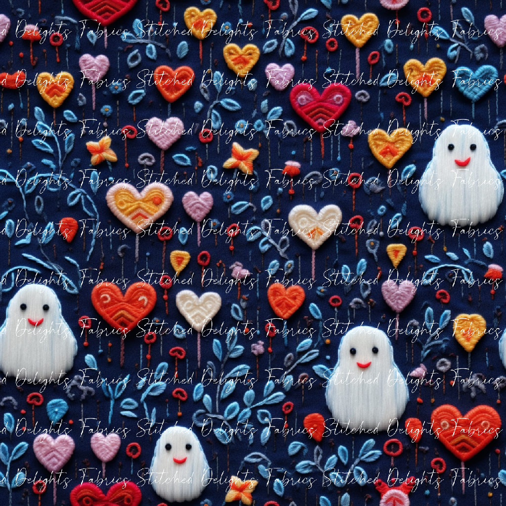 Ghosts & Hearts On Blue