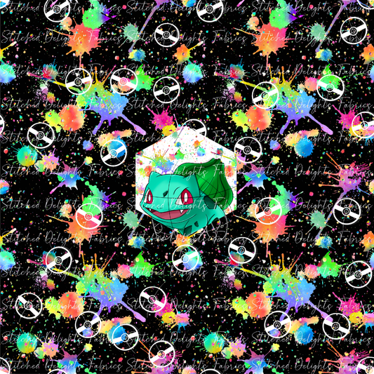 Black Rainbow Splat Bulbasaur Panel
