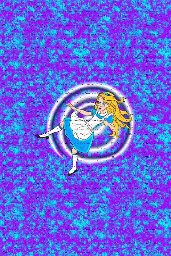 Down The Rabbit Hole Alice Aqua Purple Blanket Panels