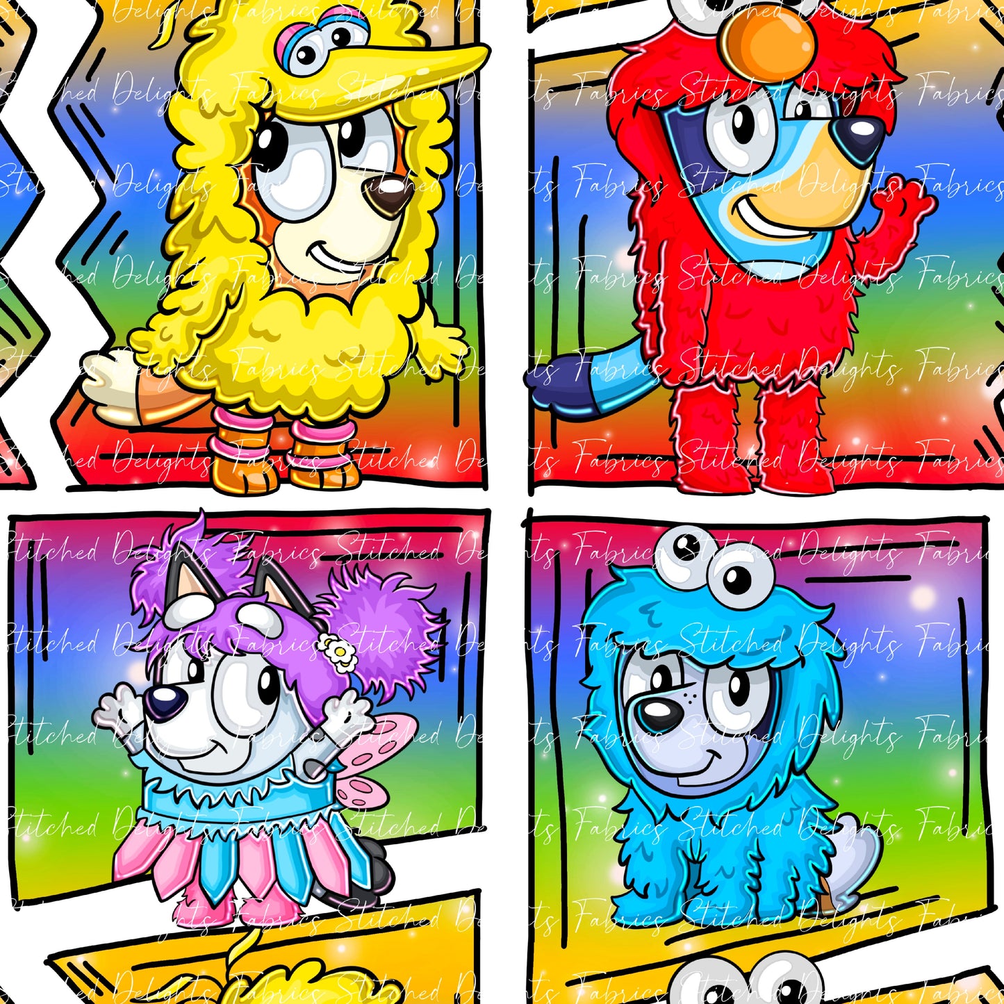 Rainbow Ombre Dog Street Comic