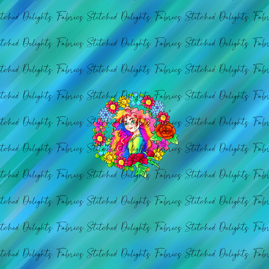 Princesses & Castles Merida Floral Wreaths Green Panel