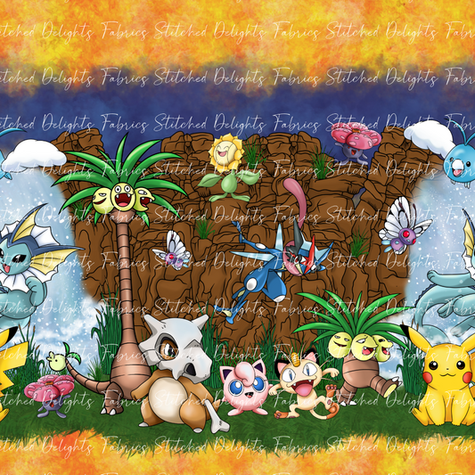 Pokemon Scenes Border Print