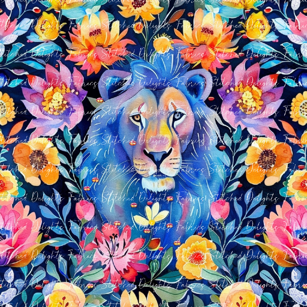 Floral Animals Lion 2