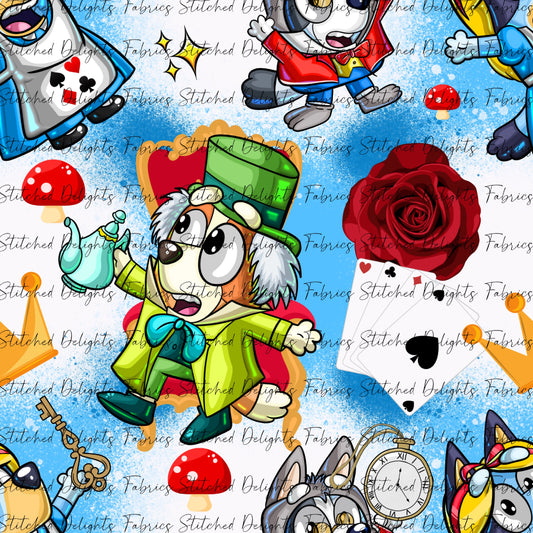 Pups Dress Ups Wonderland Blue Splotches