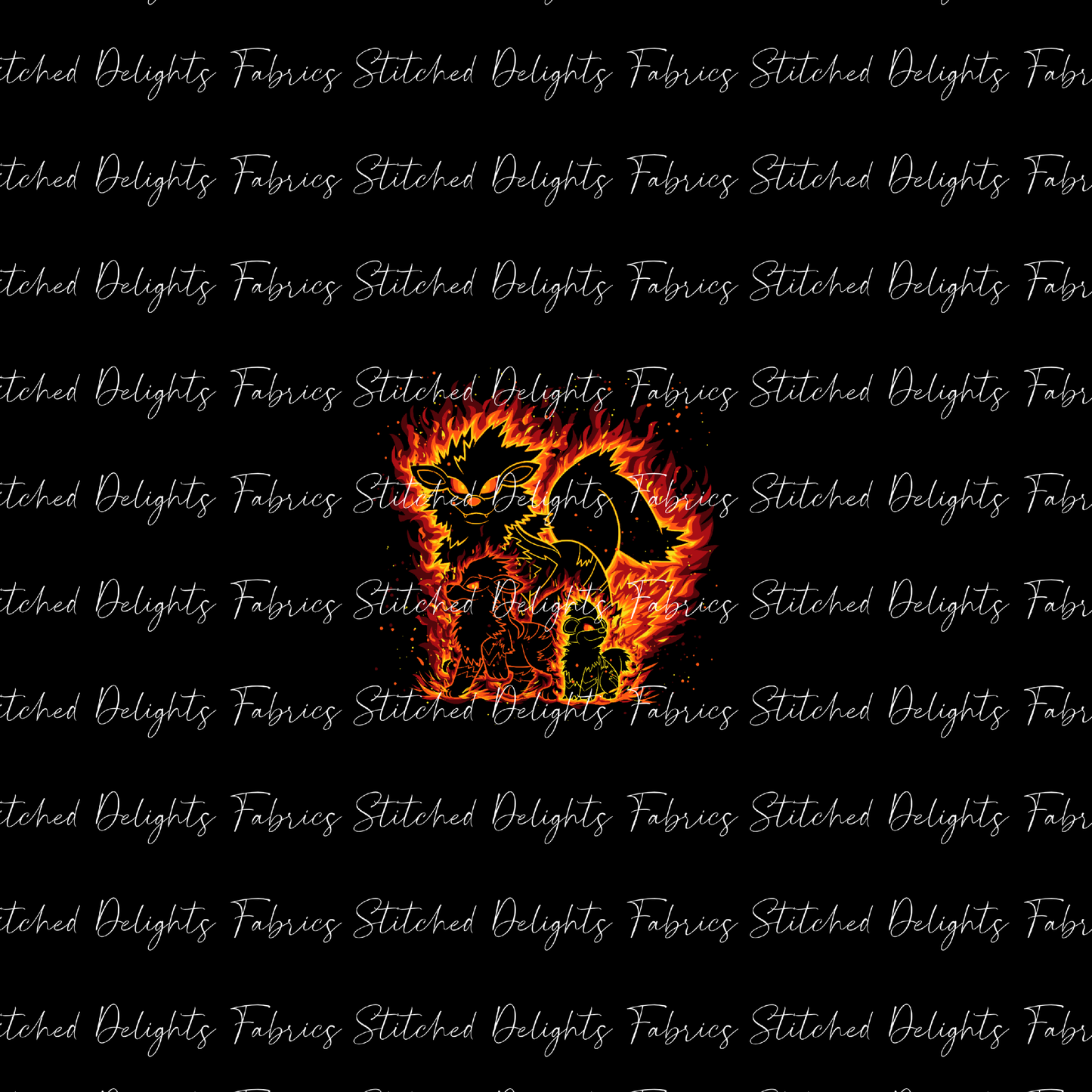 Poke Silhouettes Growlithe Evolutions Panel
