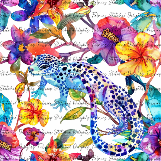 Floral Animals Leopard Gecko