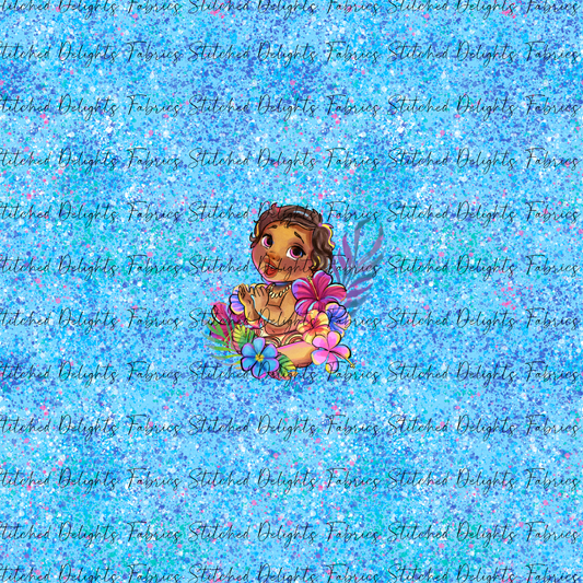 Moana 2 Sparkling Sea Simea Floral Panel