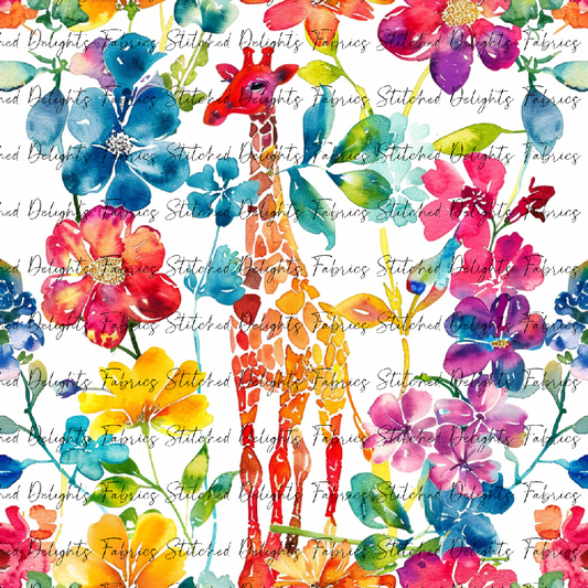 Floral Animals Giraffe