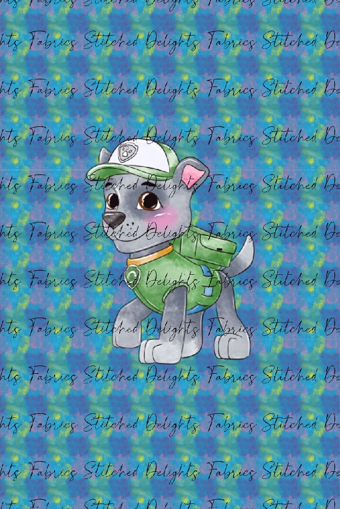 Watercolour Paw Patrol Rocky Blanket Panels