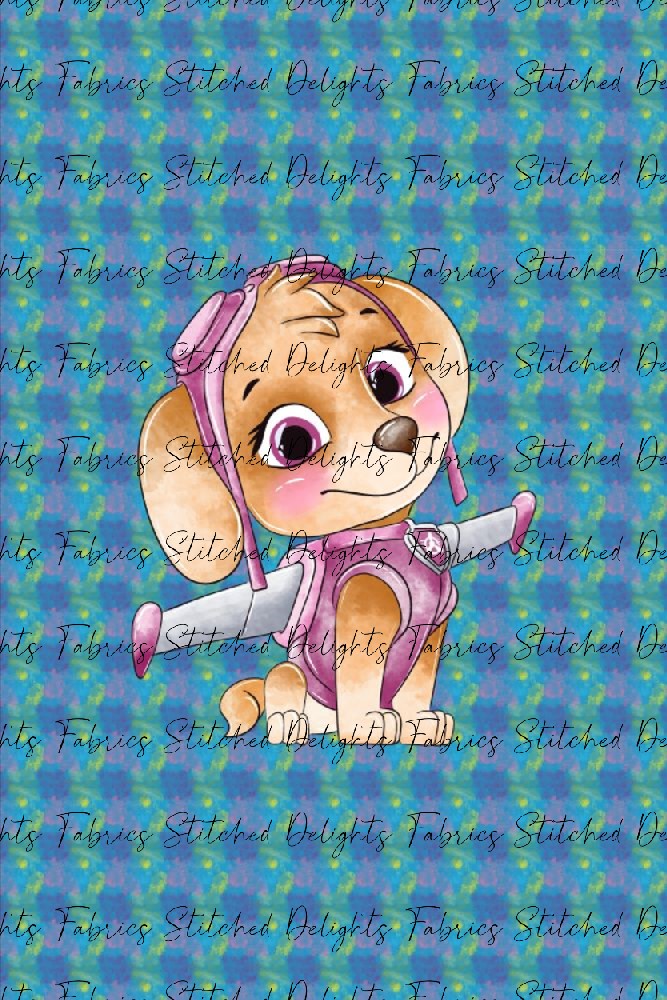 Watercolour Paw Patrol Skye Blanket Panels