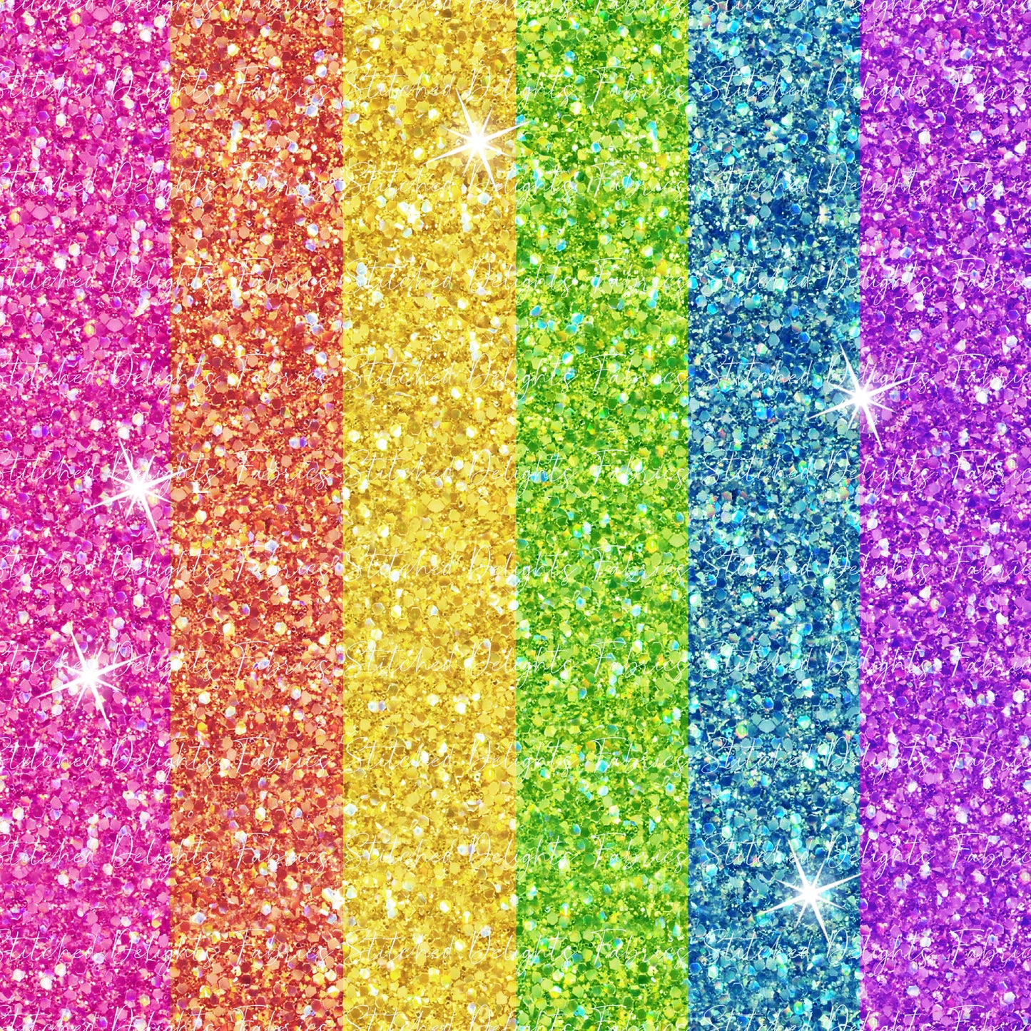 Bright Rainbow Stripes Glitter