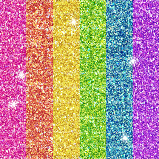 Bright Rainbow Stripes Glitter