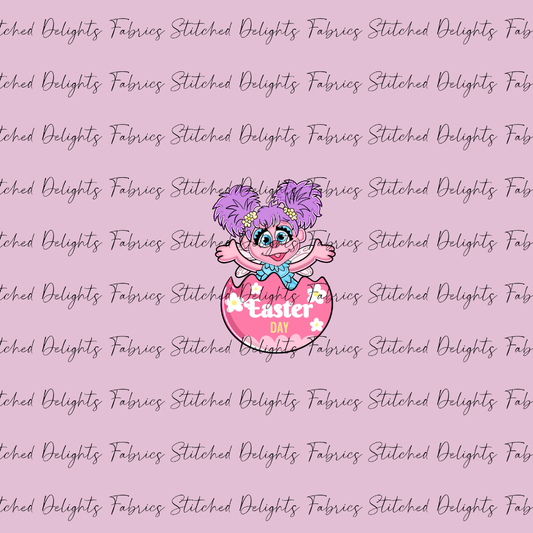 Sesame St Easter Baby Pink Abby Panel