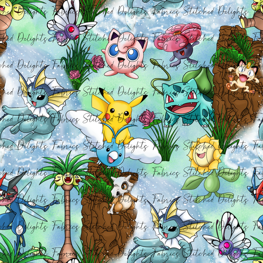 Pokemon Scenes Blue Green