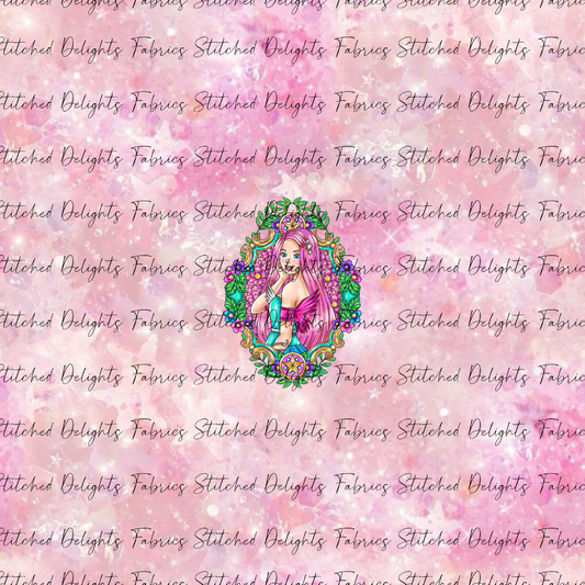Barbie's Magical Touch Malibu Barbie Pink Gold Sparkles Panel