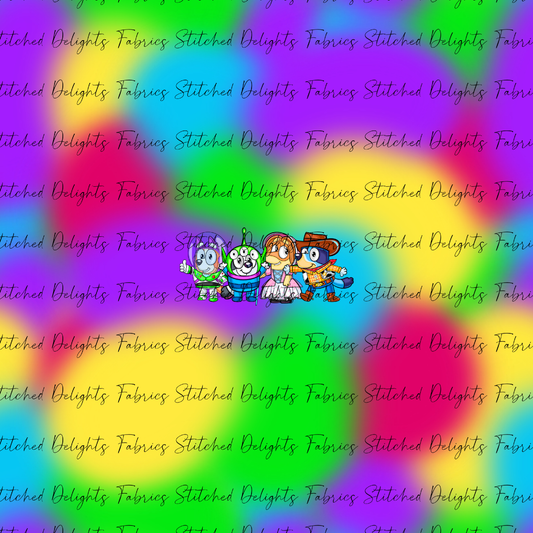 Pups Dress Ups Toy Story Rainbow Splotches Group Panel