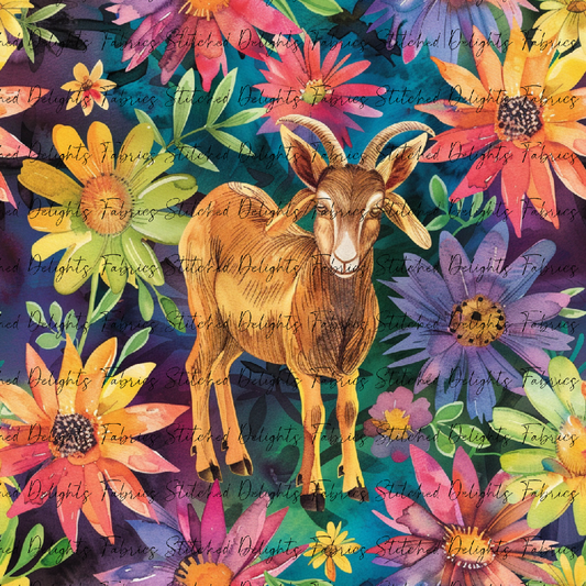 Floral Animals Goat 3