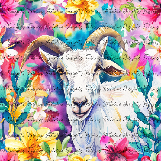 Floral Animals Goat 4