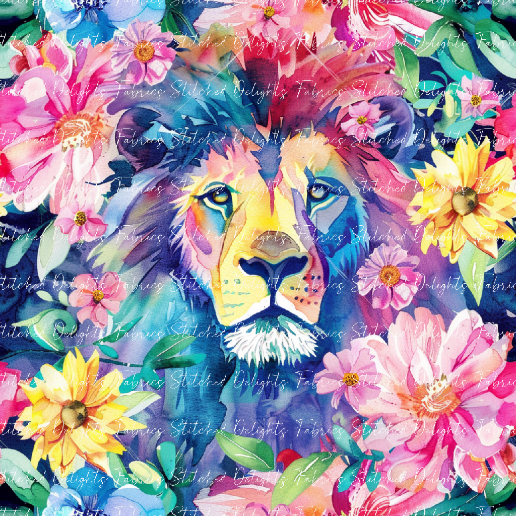 Floral Animals Lion 3