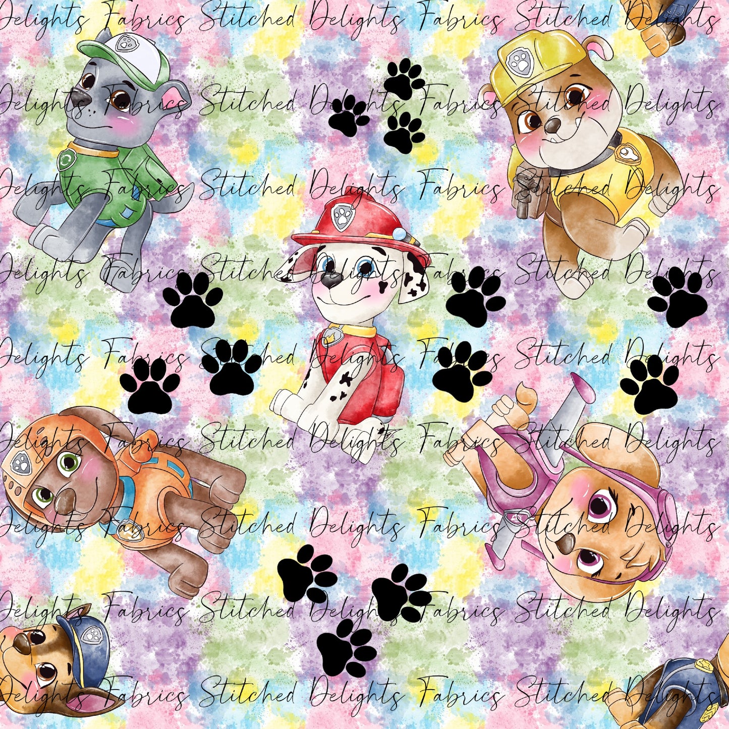 Watercolour Paw Patrol Rainbow