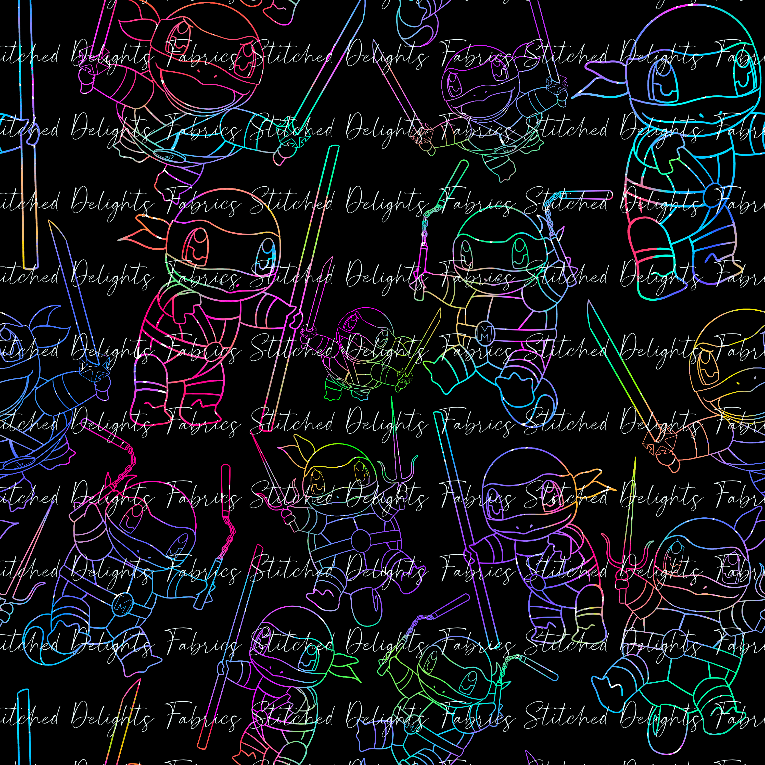 Ninja Squirtles Outlines